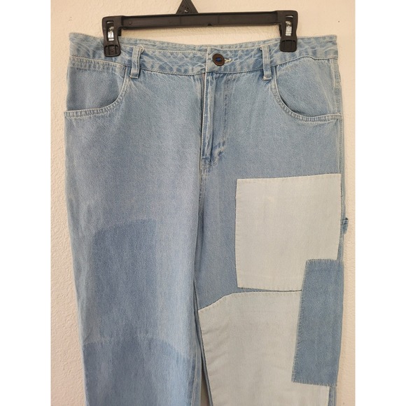 Ulla Johnson Patchwork Jeans Light Wash Denim Carpenter Size 8 Womens #5‎ - Picture 2 of 9
